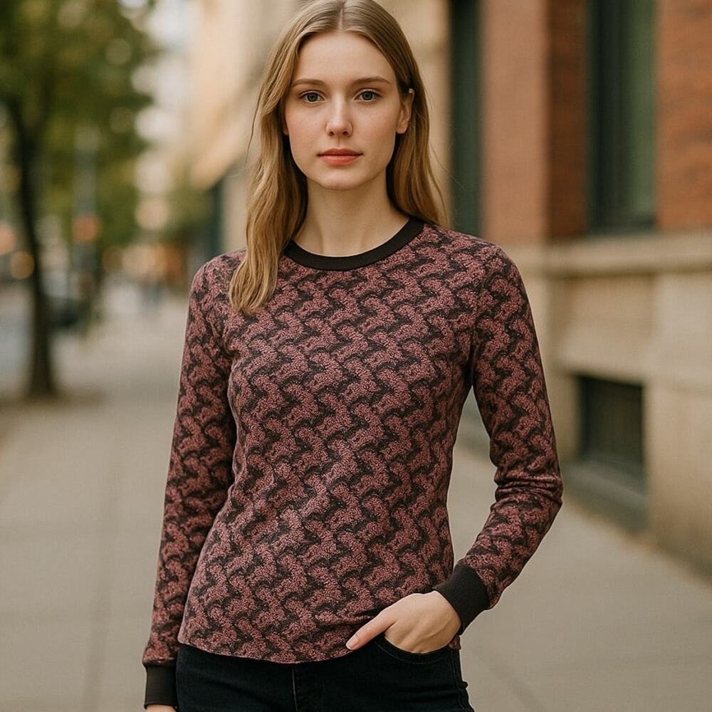 CABELA's Thermal Waffle Weave Willow Creek Wildflower Pullover Top Women's LARGE